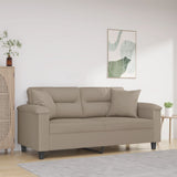 Vidaxl tweezitsbank met kussens 140 cm microvezelstof taupe