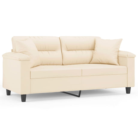 Vidaxl tweezitsbank met kussens 140 cm microvezelstof beige