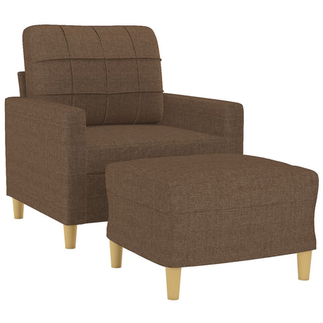 Vidaxl fauteuil met voetenbank 60 cm stof bruin