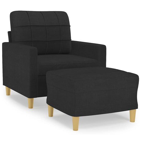 Vidaxl fauteuil met voetenbank 60 cm stof zwart