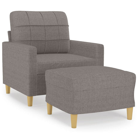 Vidaxl fauteuil met voetenbank 60 cm stof taupe