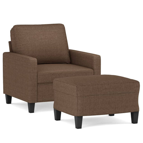 Vidaxl fauteuil met voetenbank 60 cm stof bruin
