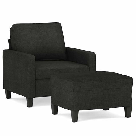 Vidaxl fauteuil met voetenbank 60 cm stof zwart