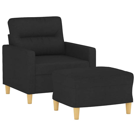 Vidaxl fauteuil met voetenbank 60 cm stof zwart