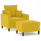 Vidaxl fauteuil met voetenbank 60 cm fluweel geel