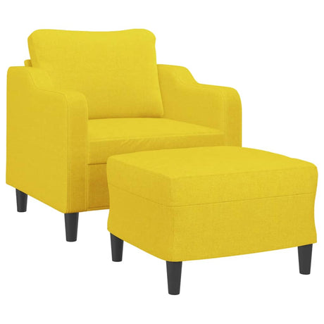 Vidaxl fauteuil met voetenbank 60 cm stof lichtgeel