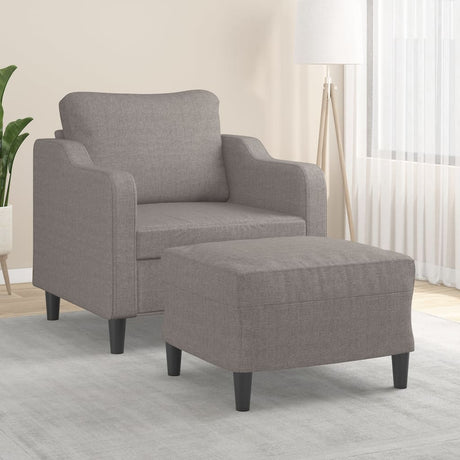 Vidaxl fauteuil met voetenbank 60 cm stof taupe