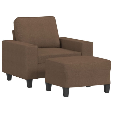 Vidaxl fauteuil met voetenbank 60 cm stof bruin