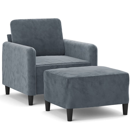 Vidaxl fauteuil met voetenbank 60 cm fluweel donkergrijs