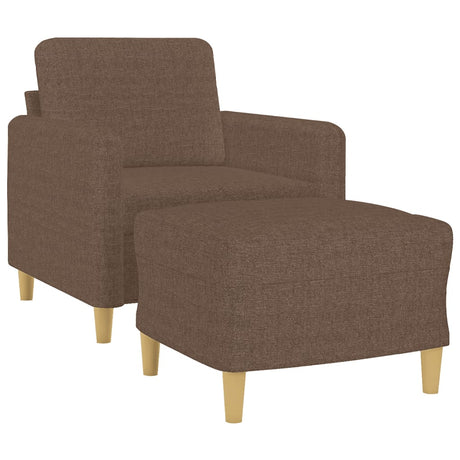 Vidaxl fauteuil met voetenbank 60 cm stof bruin