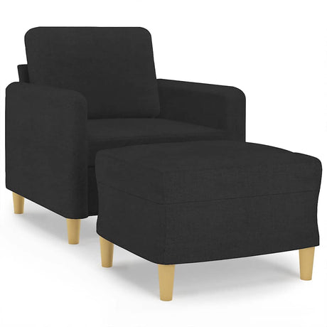 Vidaxl fauteuil met voetenbank 60 cm stof zwart