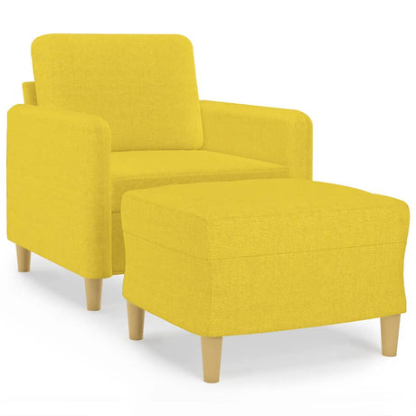 Vidaxl fauteuil met voetenbank 60 cm stof lichtgeel