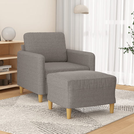 Vidaxl fauteuil met voetenbank 60 cm stof taupe
