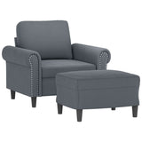 Vidaxl fauteuil met voetenbank 60 cm fluweel donkergrijs