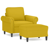 Vidaxl fauteuil met voetenbank 60 cm fluweel geel