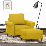 Vidaxl fauteuil met voetenbank 60 cm fluweel geel
