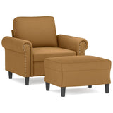 Vidaxl fauteuil met voetenbank 60 cm fluweel bruin