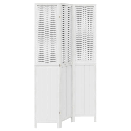 Vidaxl kamerscherm met 3 panelen massief paulowniahout wit