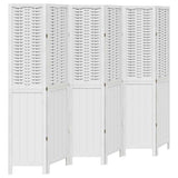 Vidaxl kamerscherm met 6 panelen massief paulowniahout wit