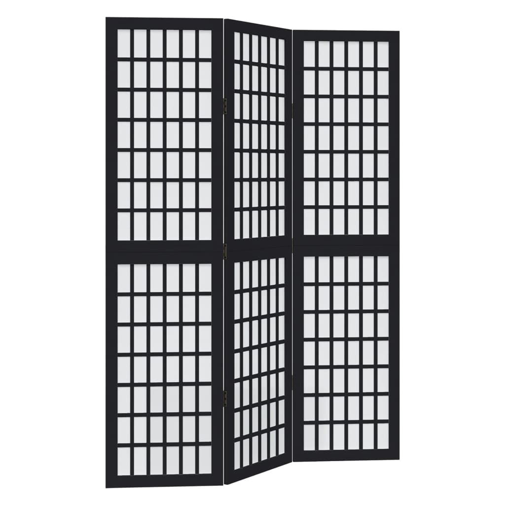 Vidaxl kamerscherm met 3 panelen massief paulowniahout zwart