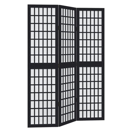 Vidaxl kamerscherm met 3 panelen massief paulowniahout zwart