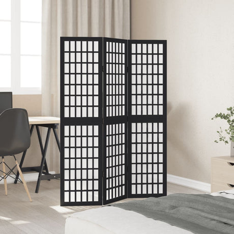 Vidaxl kamerscherm met 3 panelen massief paulowniahout zwart