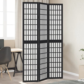Vidaxl kamerscherm met 3 panelen massief paulowniahout zwart
