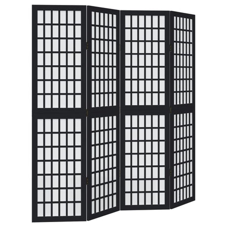 Vidaxl kamerscherm met 4 panelen massief paulowniahout zwart