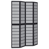 Vidaxl kamerscherm met 4 panelen massief paulowniahout zwart