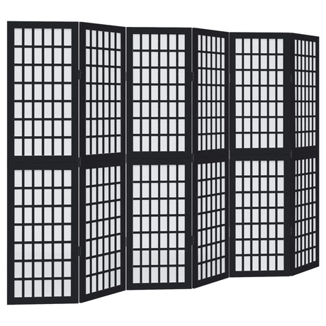 Vidaxl kamerscherm met 6 panelen massief paulowniahout zwart