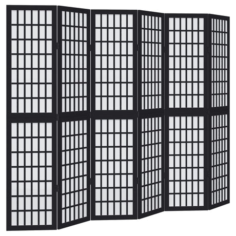 Vidaxl kamerscherm met 6 panelen massief paulowniahout zwart