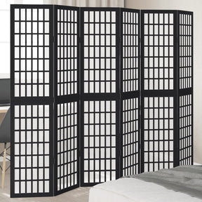 Vidaxl kamerscherm met 6 panelen massief paulowniahout zwart