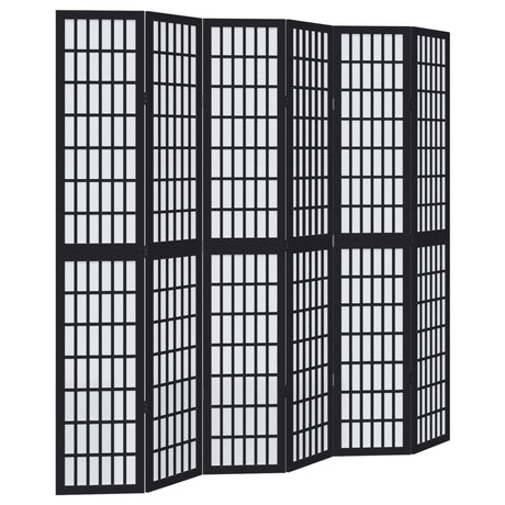 Vidaxl kamerscherm met 6 panelen massief paulowniahout zwart