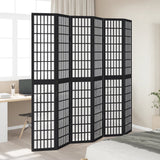 Vidaxl kamerscherm met 6 panelen massief paulowniahout zwart