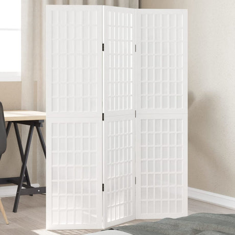 Vidaxl kamerscherm met 3 panelen massief paulowniahout wit