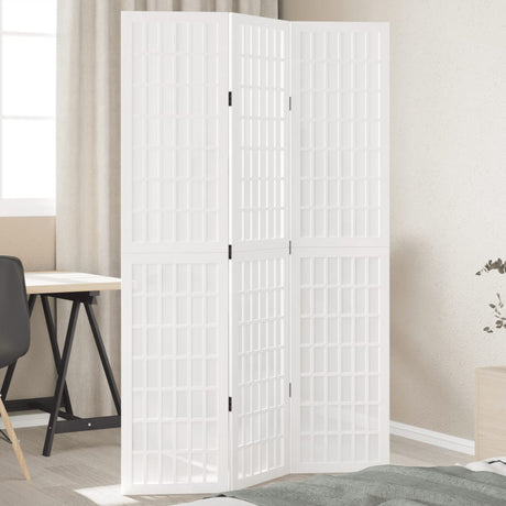 Vidaxl kamerscherm met 3 panelen massief paulowniahout wit