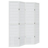 Vidaxl kamerscherm met 4 panelen massief paulowniahout wit