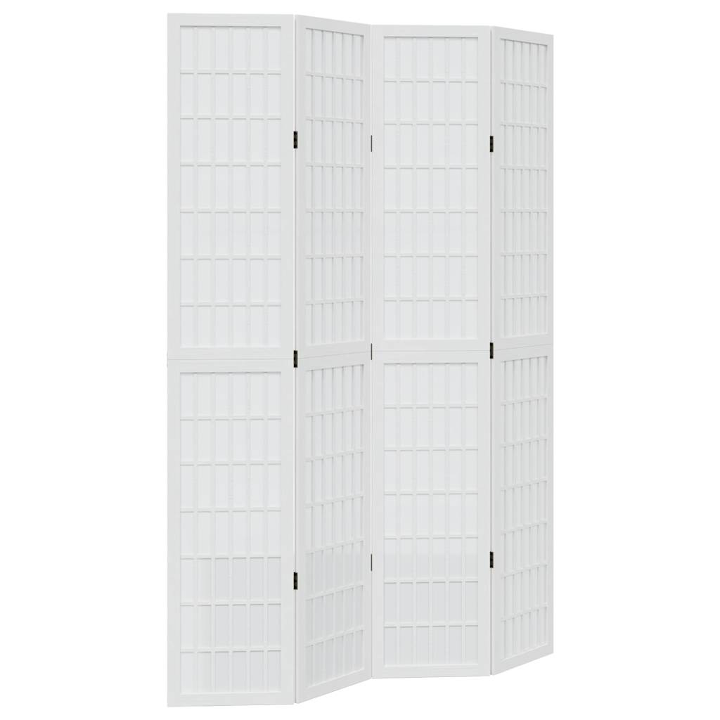Vidaxl kamerscherm met 4 panelen massief paulowniahout wit