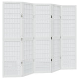 Vidaxl kamerscherm met 5 panelen massief paulowniahout wit