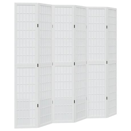 Vidaxl kamerscherm met 6 panelen massief paulowniahout wit
