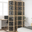 Vidaxl kamerscherm met 4 panelen massief paulowniahout bruin en zwart