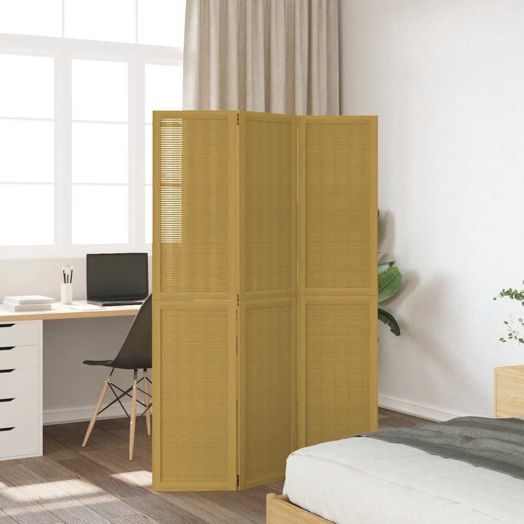 Vidaxl kamerscherm met 3 panelen massief paulowniahout bruin