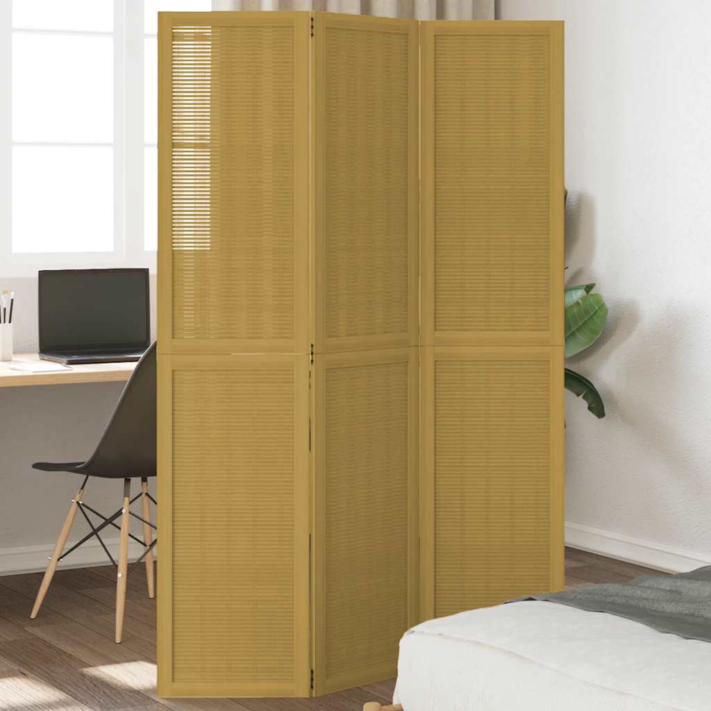 Vidaxl kamerscherm met 3 panelen massief paulowniahout bruin