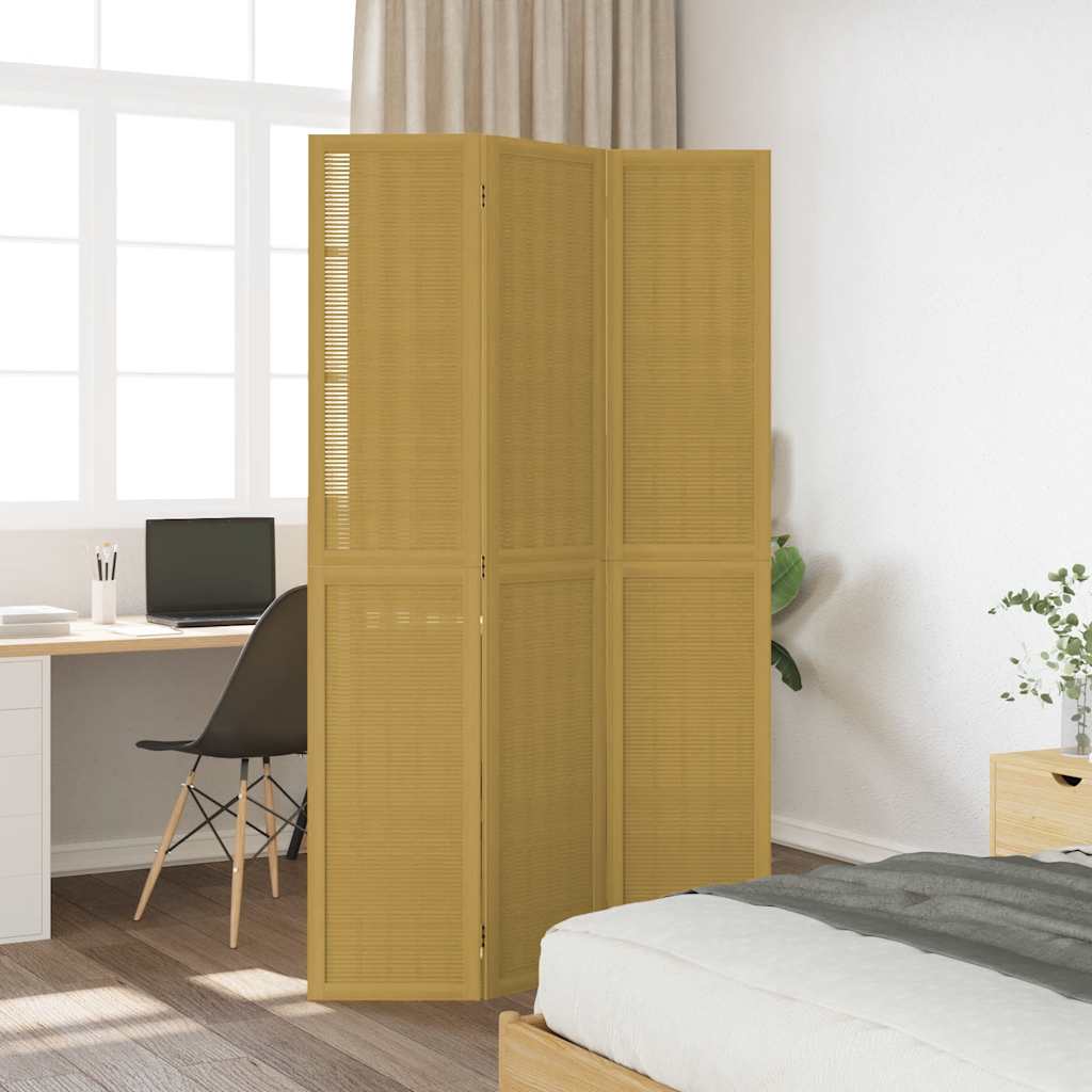 Vidaxl kamerscherm met 3 panelen massief paulowniahout bruin