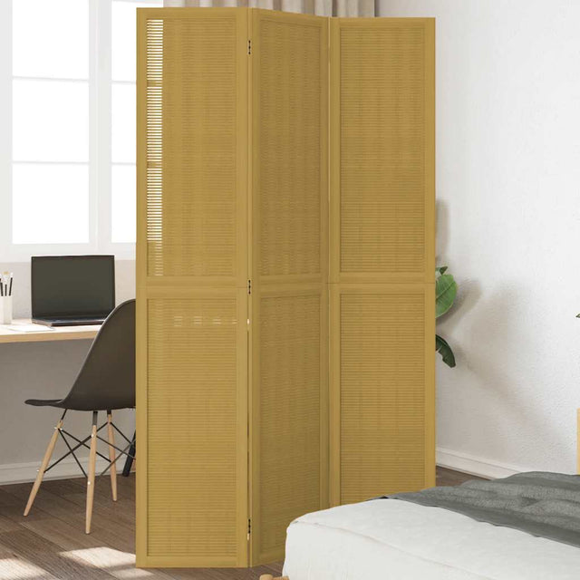 Vidaxl kamerscherm met 3 panelen massief paulowniahout bruin
