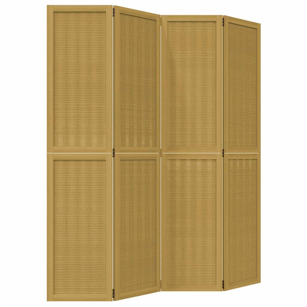 Vidaxl kamerscherm met 4 panelen massief paulowniahout bruin