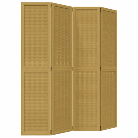 Vidaxl kamerscherm met 4 panelen massief paulowniahout bruin