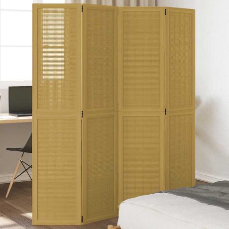 Vidaxl kamerscherm met 4 panelen massief paulowniahout bruin