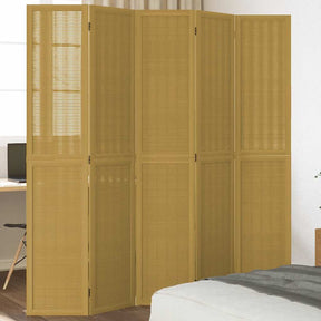 Vidaxl kamerscherm met 5 panelen massief paulowniahout bruin