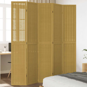 Vidaxl kamerscherm met 5 panelen massief paulowniahout bruin